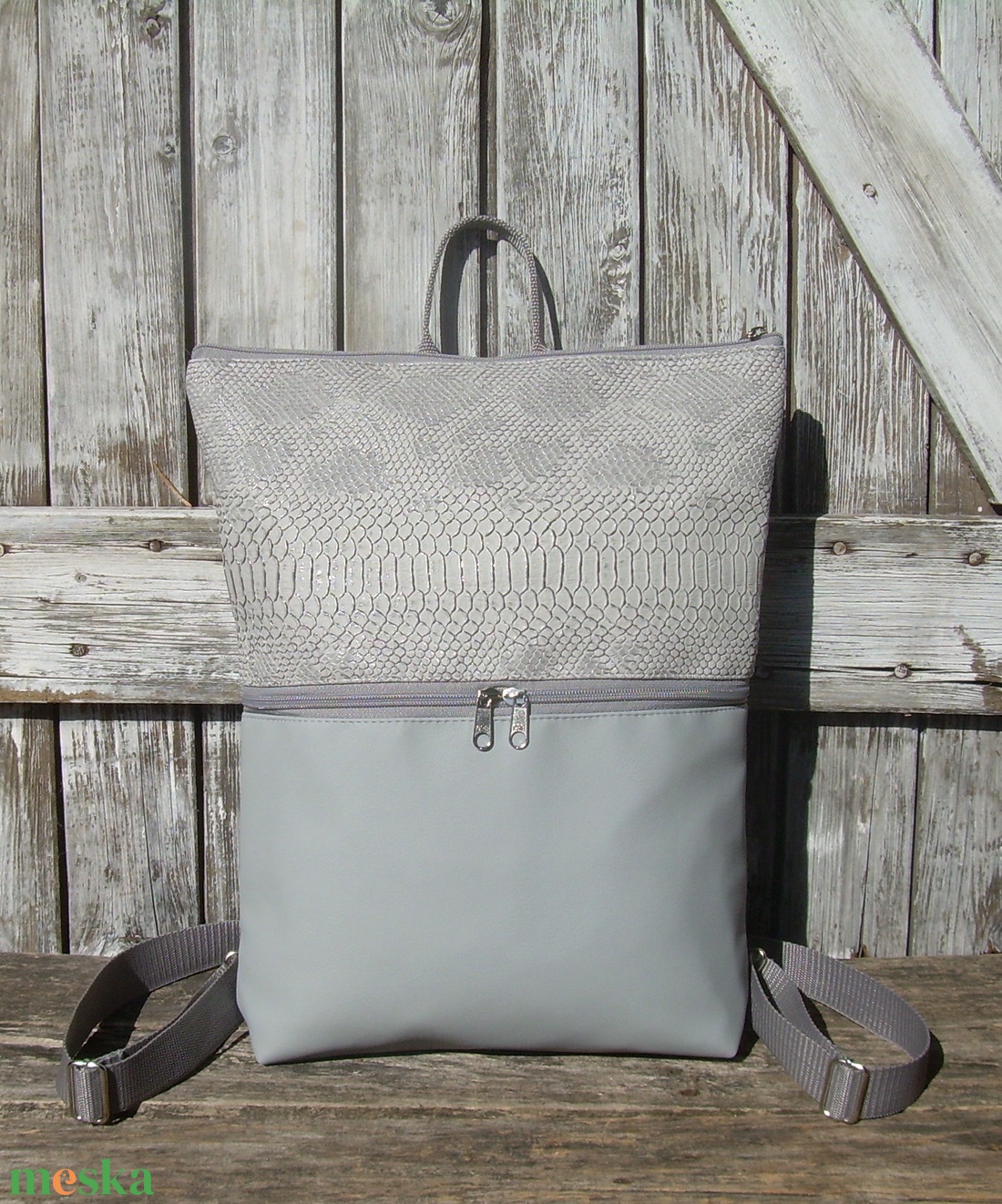  VÍZÁLLÓ CITY BAG HÁTIZSÁK/LAPTOPTÁSKA/OLDALTÁSKA : Szürke elegánsan - táska & tok - hátizsák - hátizsák - Meska.hu