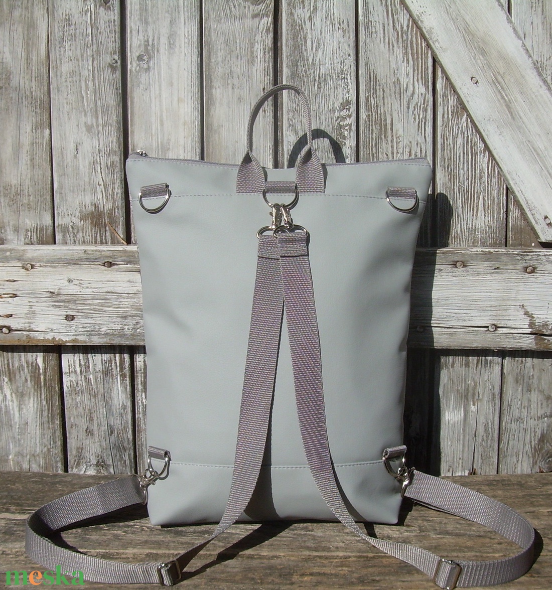  VÍZÁLLÓ CITY BAG HÁTIZSÁK/LAPTOPTÁSKA/OLDALTÁSKA : Szürke elegánsan - táska & tok - hátizsák - hátizsák - Meska.hu