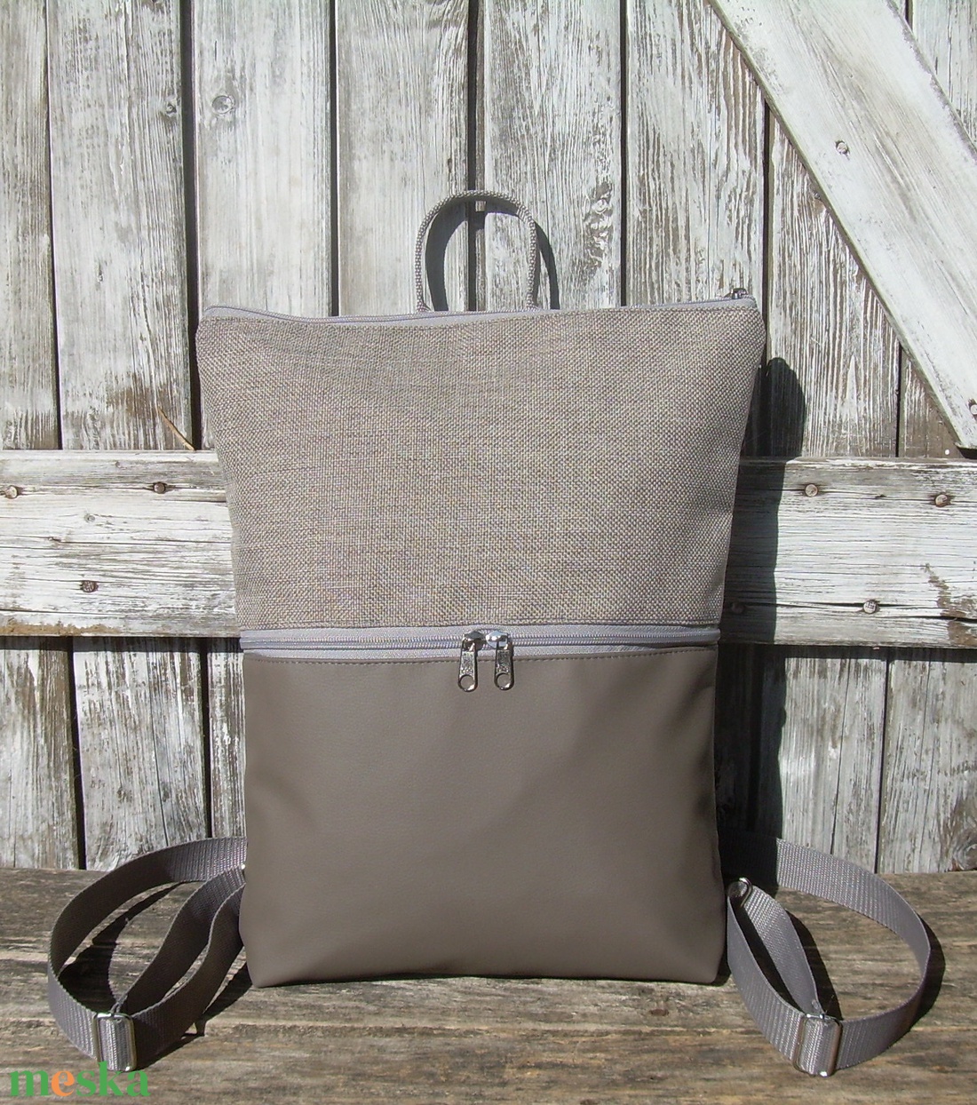  CITY BAG HÁTIZSÁK/LAPTOPTÁSKA/OLDALTÁSKA : Szürke szövettel - táska & tok - hátizsák - hátizsák - Meska.hu