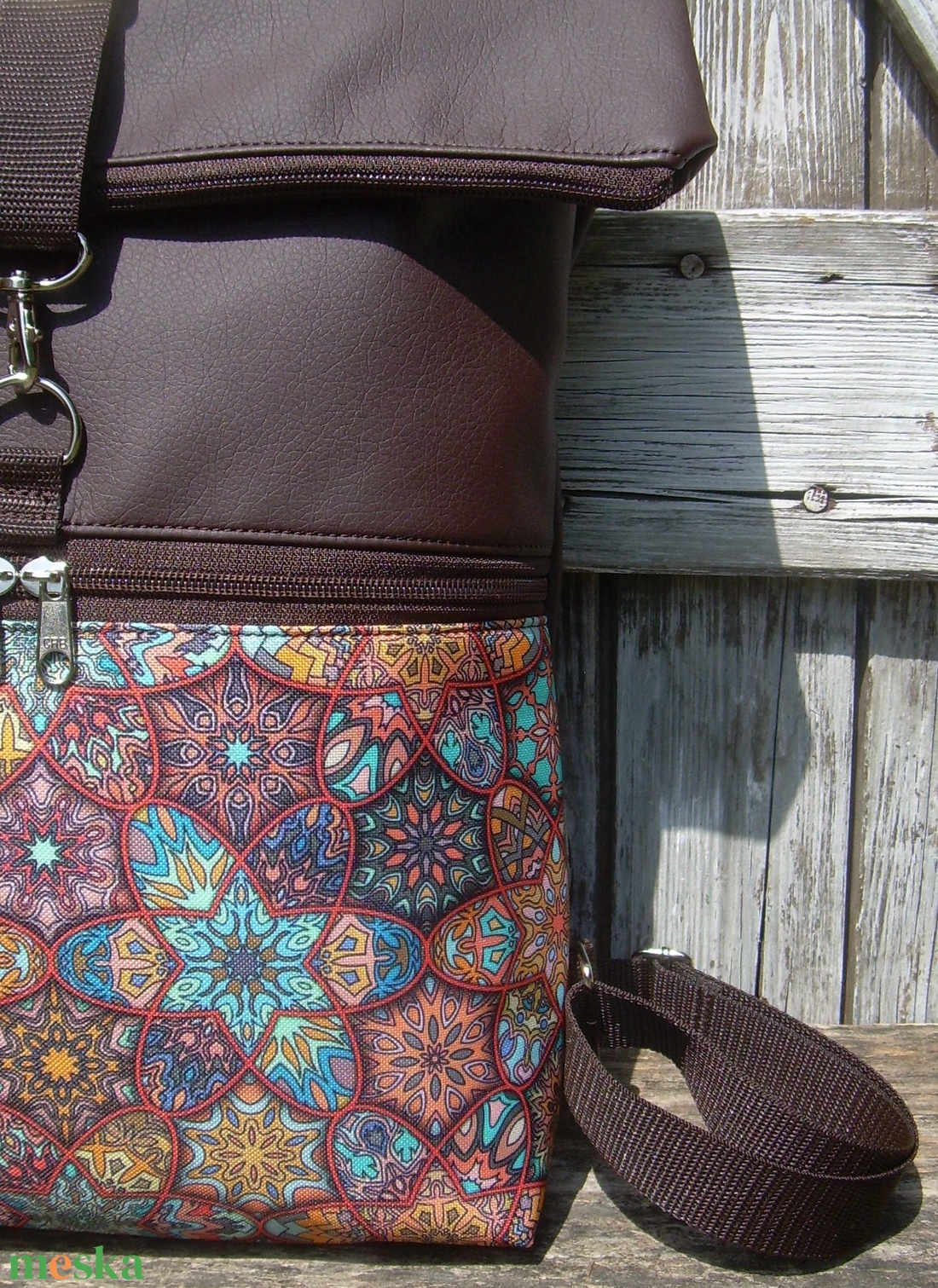 VÍZÁLLÓ ROLL TOP CITY BAG : Variációk barna bőrre és mandalára - táska & tok - hátizsák - roll top hátizsák - Meska.hu VÍZÁLLÓ ROLL TOP CITY BAG : Variációk barna bőrre és mandalára - táska & tok - hátizsák - roll top hátizsák - Meska.hu