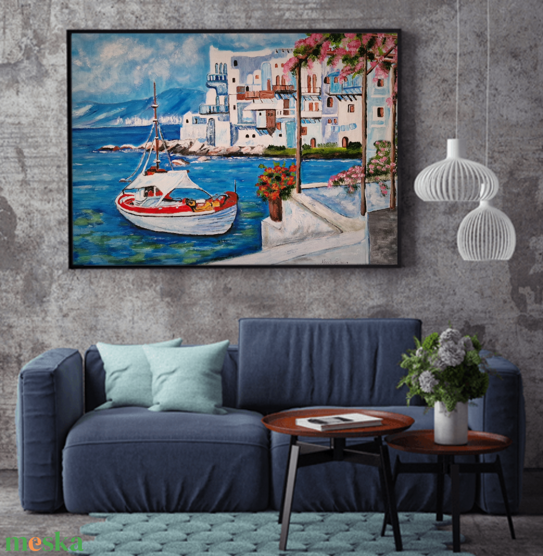 Mykonos - művészet - festmény - akril - Meska.hu Mykonos - művészet - festmény - akril - Meska.hu