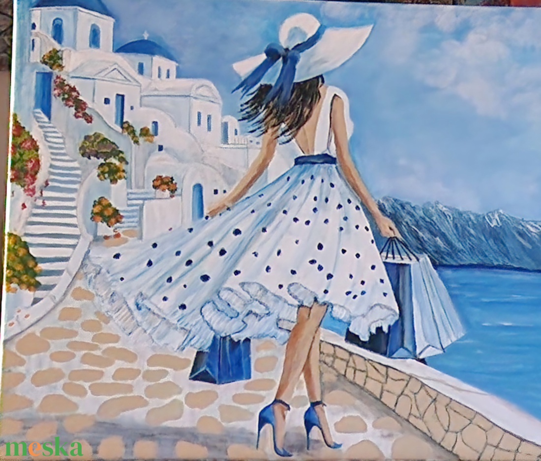 Santorini - művészet - festmény - akril - Meska.hu Santorini - művészet - festmény - akril - Meska.hu