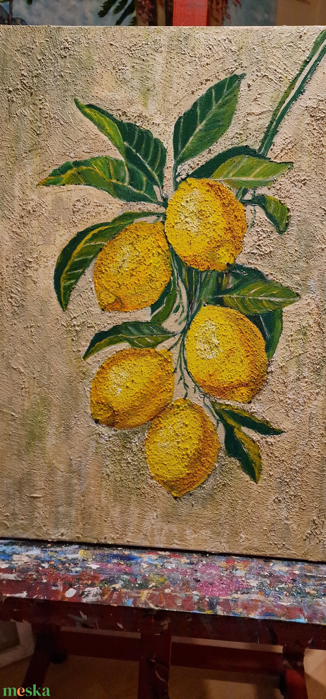 Citromszüret - művészet - festmény - akril - Meska.hu