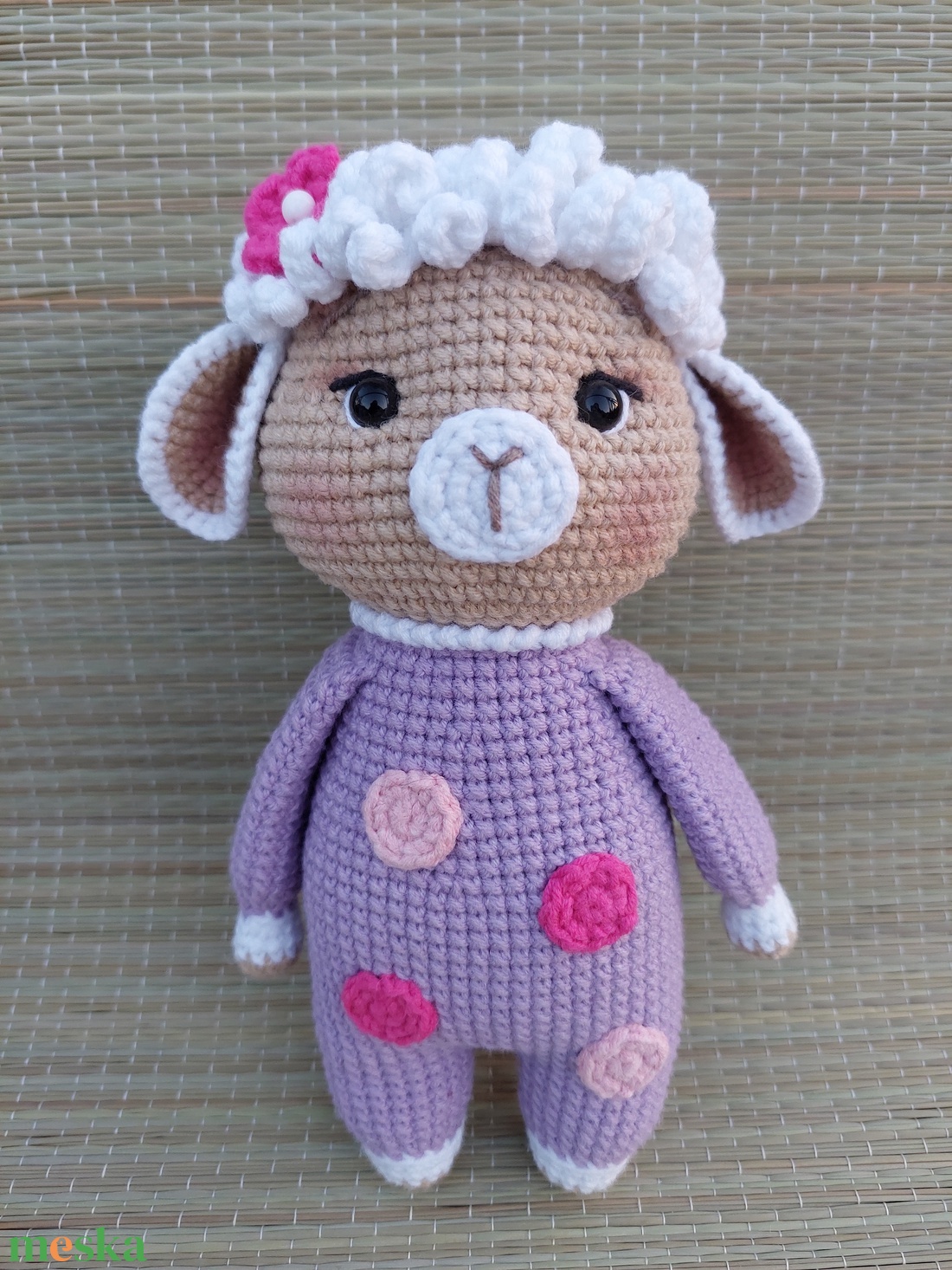 Horgolt pizsamás bárány - amigurumi - játék & sport - plüssállat & játékfigura - plüss bárány - Meska.hu
