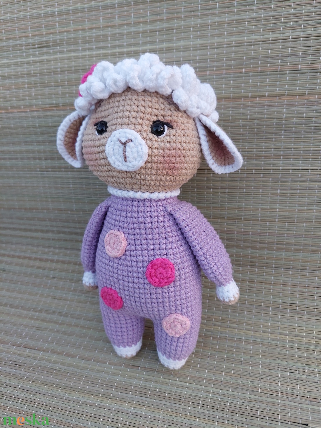 Horgolt pizsamás bárány - amigurumi - játék & sport - plüssállat & játékfigura - plüss bárány - Meska.hu