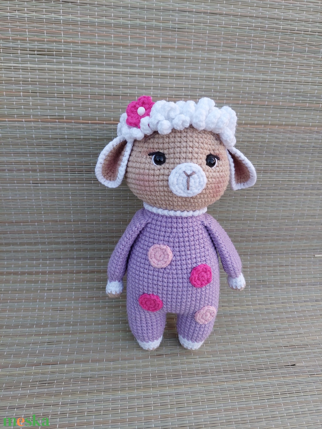 Horgolt pizsamás bárány - amigurumi - játék & sport - plüssállat & játékfigura - plüss bárány - Meska.hu