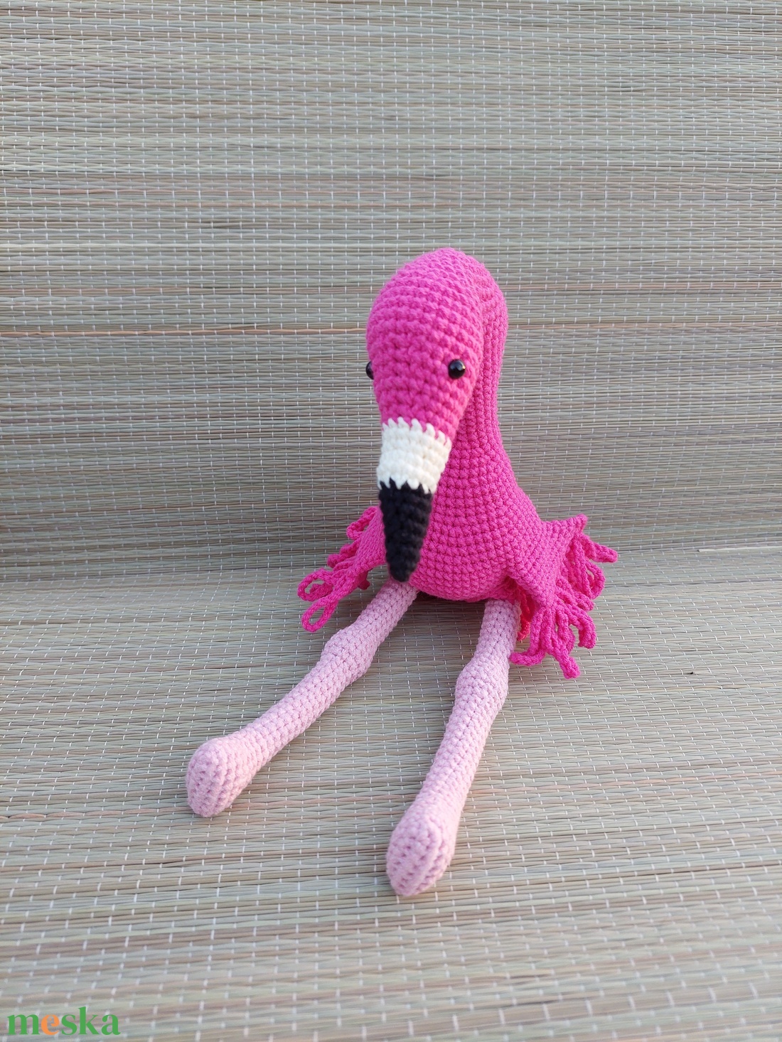 Horgolt flamingó - amigurumi - játék & sport - plüssállat & játékfigura - madár - Meska.hu
