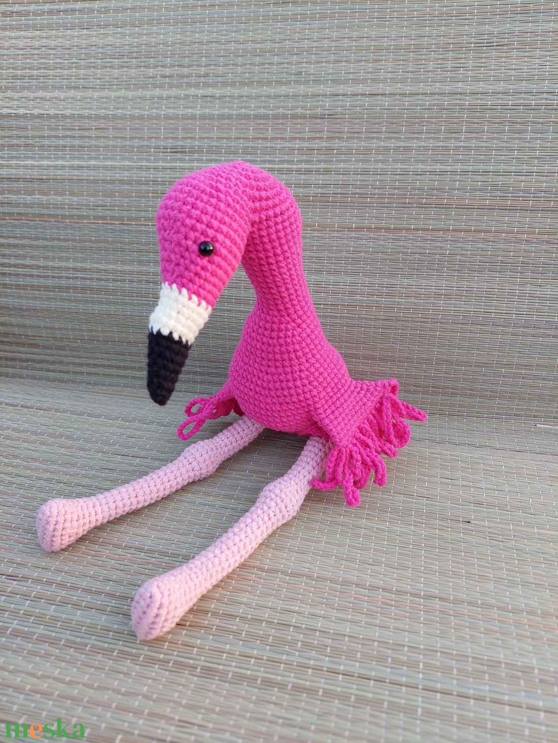 Horgolt flamingó - amigurumi - játék & sport - plüssállat & játékfigura - madár - Meska.hu
