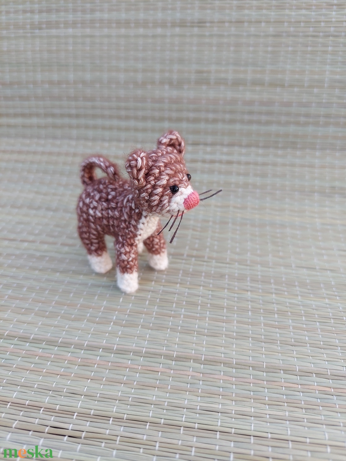 Horgolt barna cirmos cica - amigurumi - játék & sport - plüssállat & játékfigura - cica - Meska.hu