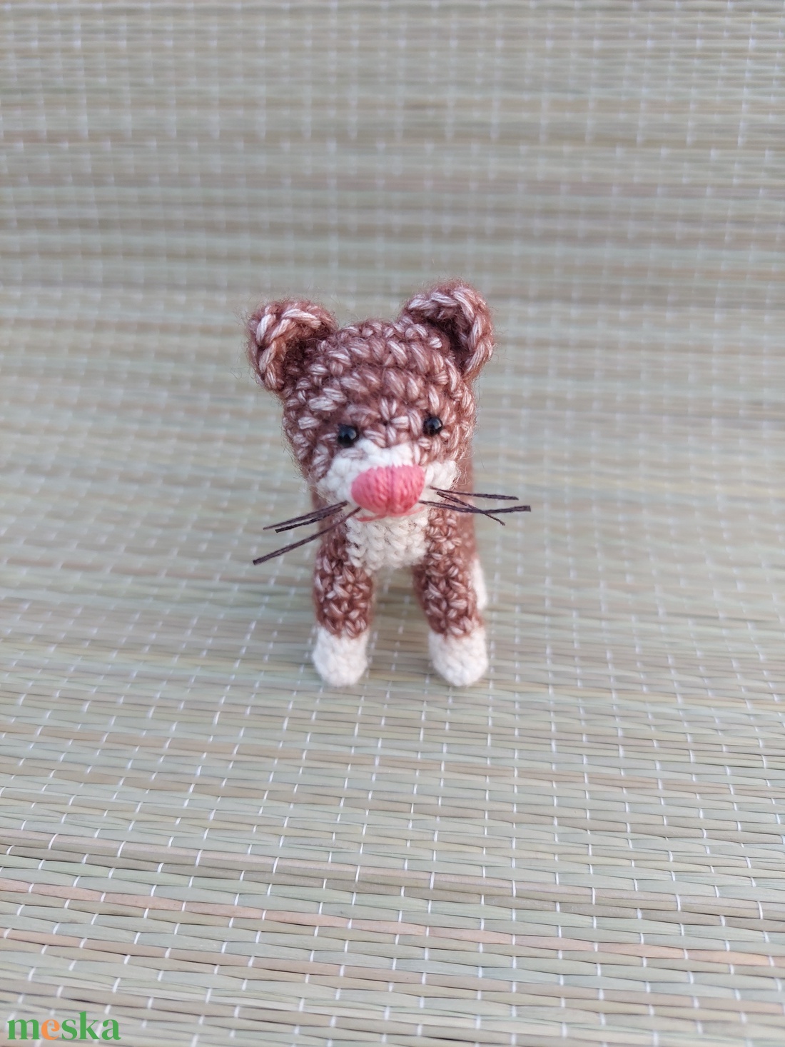 Horgolt barna cirmos cica - amigurumi - játék & sport - plüssállat & játékfigura - cica - Meska.hu