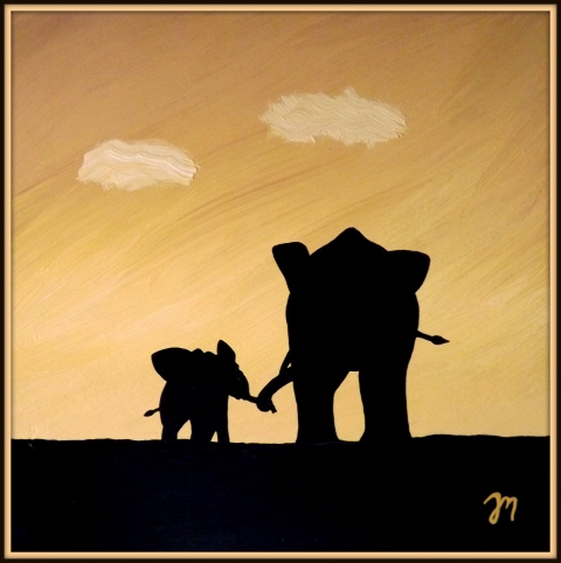 LEFOGLALVA angyal77 részére! -------  Elefántok - festmény -  - Meska.hu