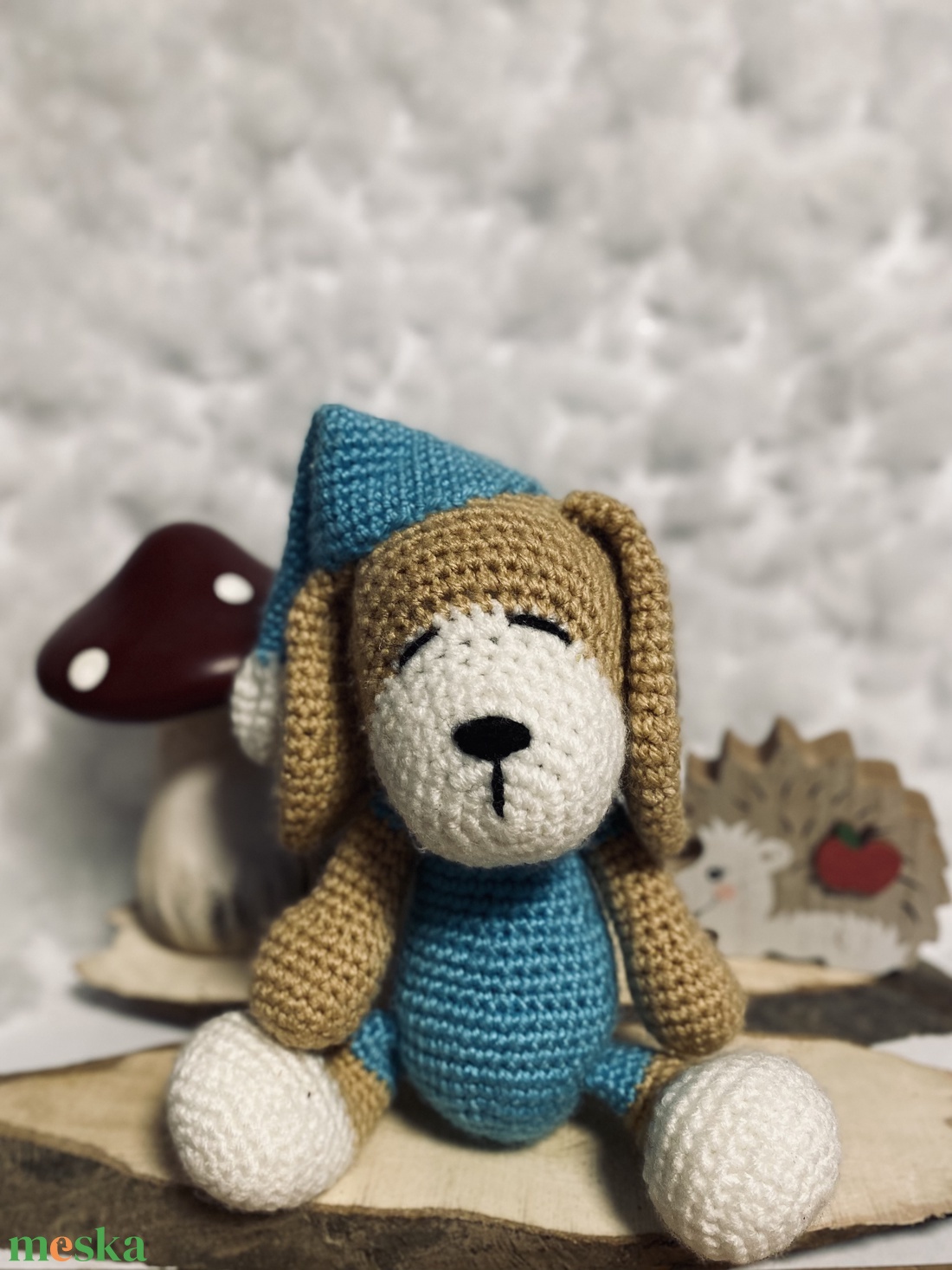 Alvó kutyus hálósapival - játék & sport - plüssállat & játékfigura - kutya - Meska.hu