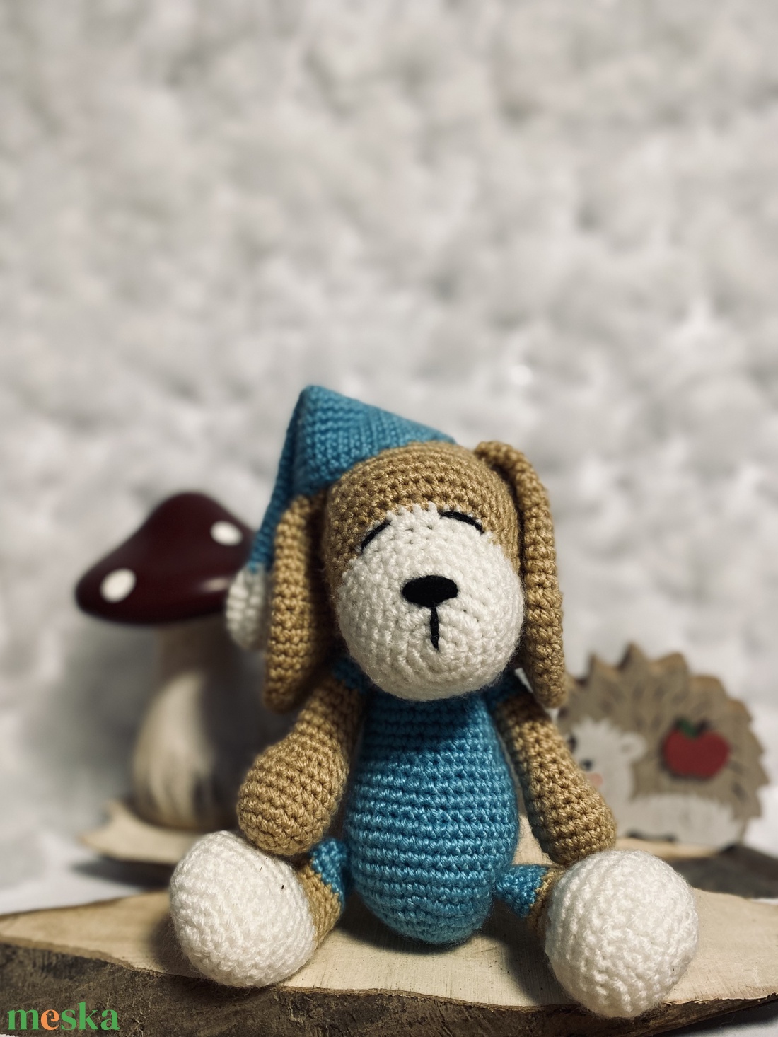 Alvó kutyus hálósapival - játék & sport - plüssállat & játékfigura - kutya - Meska.hu