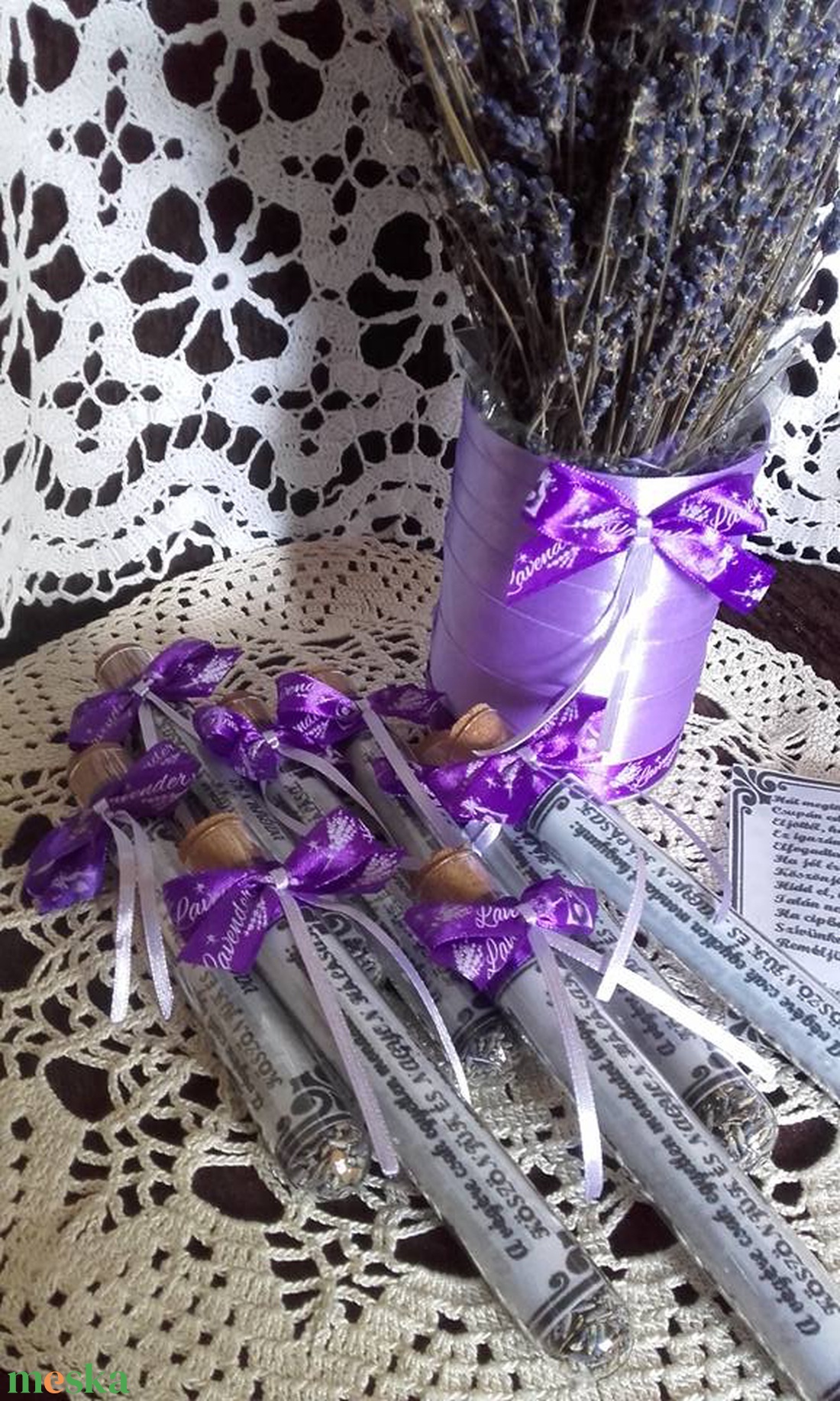 Levendulás kémcsöves , meghívó,köszönőajándék  - esküvő - emlék & ajándék - köszönőajándék - Meska.hu