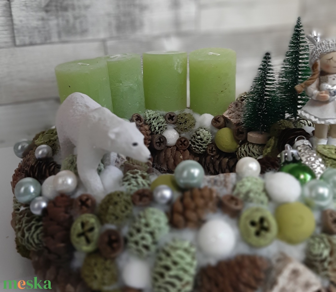 Adventi koszorú zöld árnyalataival - karácsony - adventi díszek - adventi ajtódísz - Meska.hu Adventi koszorú zöld árnyalataival - karácsony - adventi díszek - adventi ajtódísz - Meska.hu