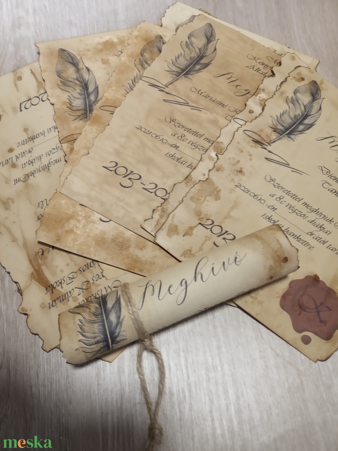  Egyedi ballagási meghívó - mártott papíron - otthon & életmód - papír, írószer - ajándékozás kellékei - meghívó - Meska.hu