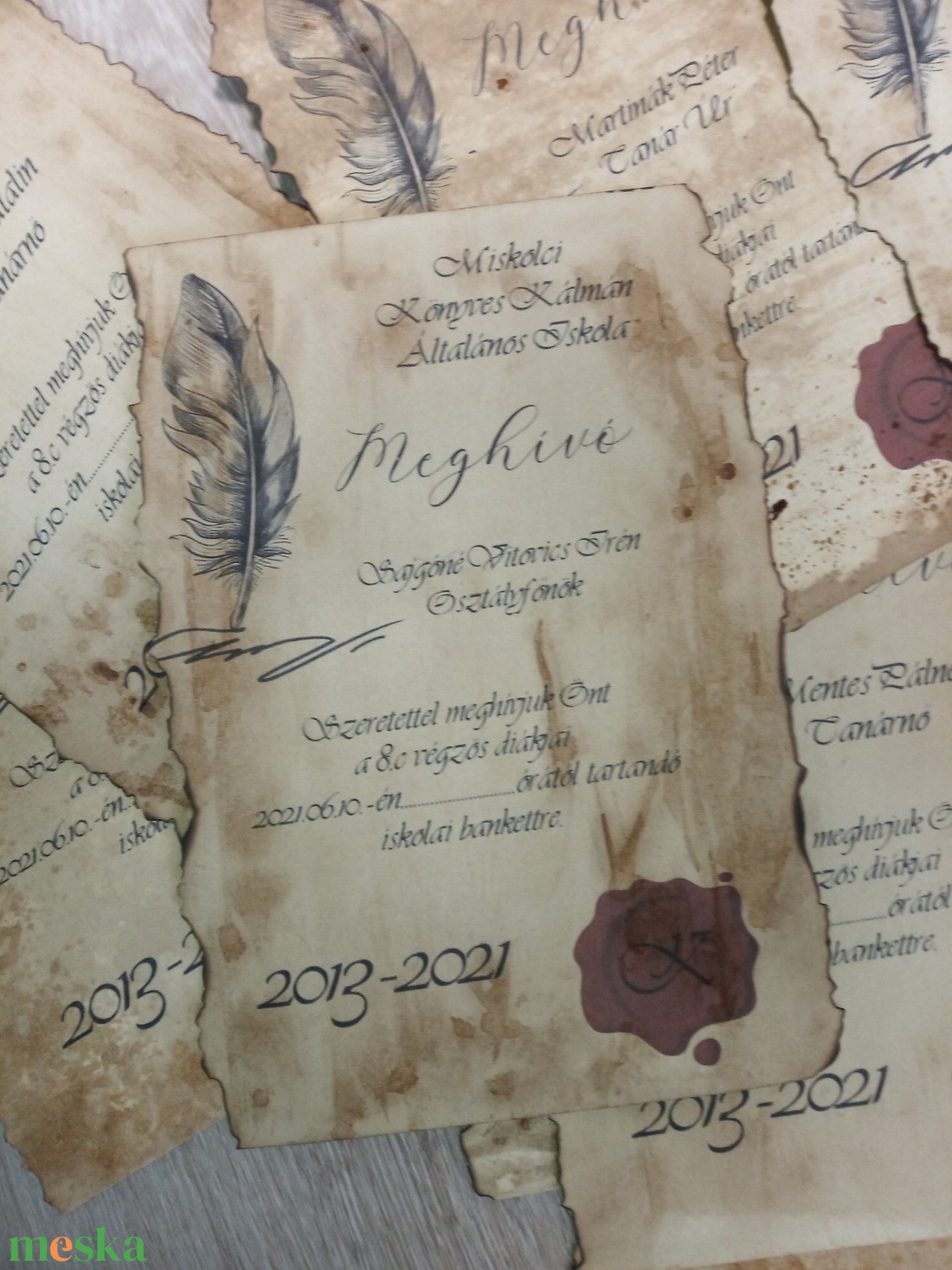  Egyedi ballagási meghívó - mártott papíron - otthon & életmód - papír, írószer - ajándékozás kellékei - meghívó - Meska.hu