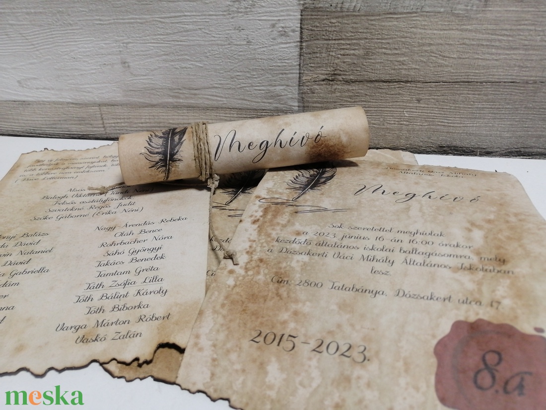  Egyedi ballagási meghívó - mártott papíron - otthon & életmód - papír, írószer - ajándékozás kellékei - meghívó - Meska.hu