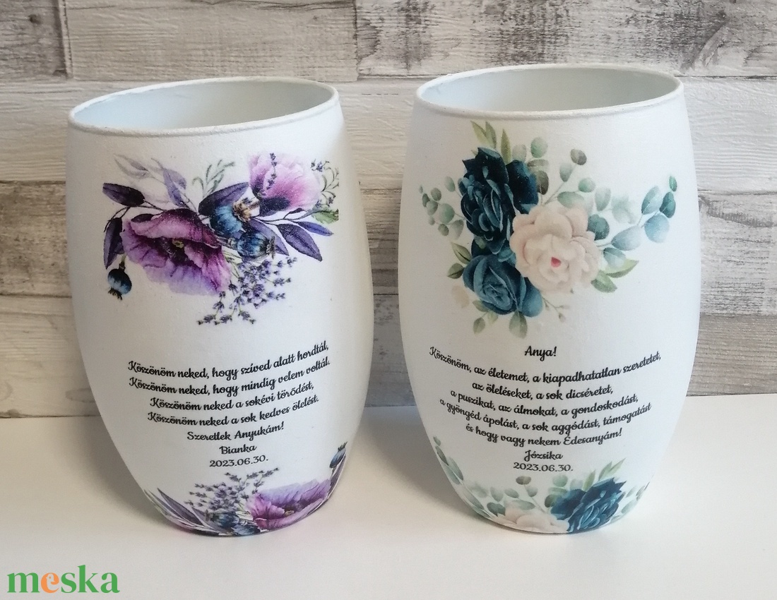 Szülőköszöntő ajándék díszvázák  - esküvő - emlék & ajándék - szülőköszöntő ajándék - Meska.hu
