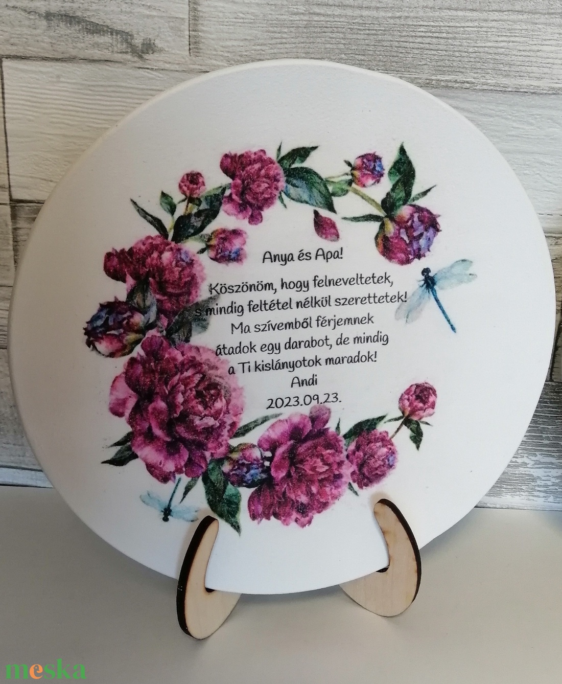 Szülőköszöntő ajándék dísztányérok - esküvő - emlék & ajándék - szülőköszöntő ajándék - Meska.hu