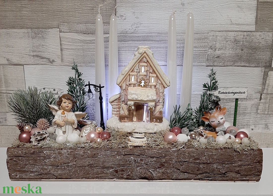 Házikós adventi asztaldísz - karácsony - adventi díszek - adventi asztaldísz - Meska.hu