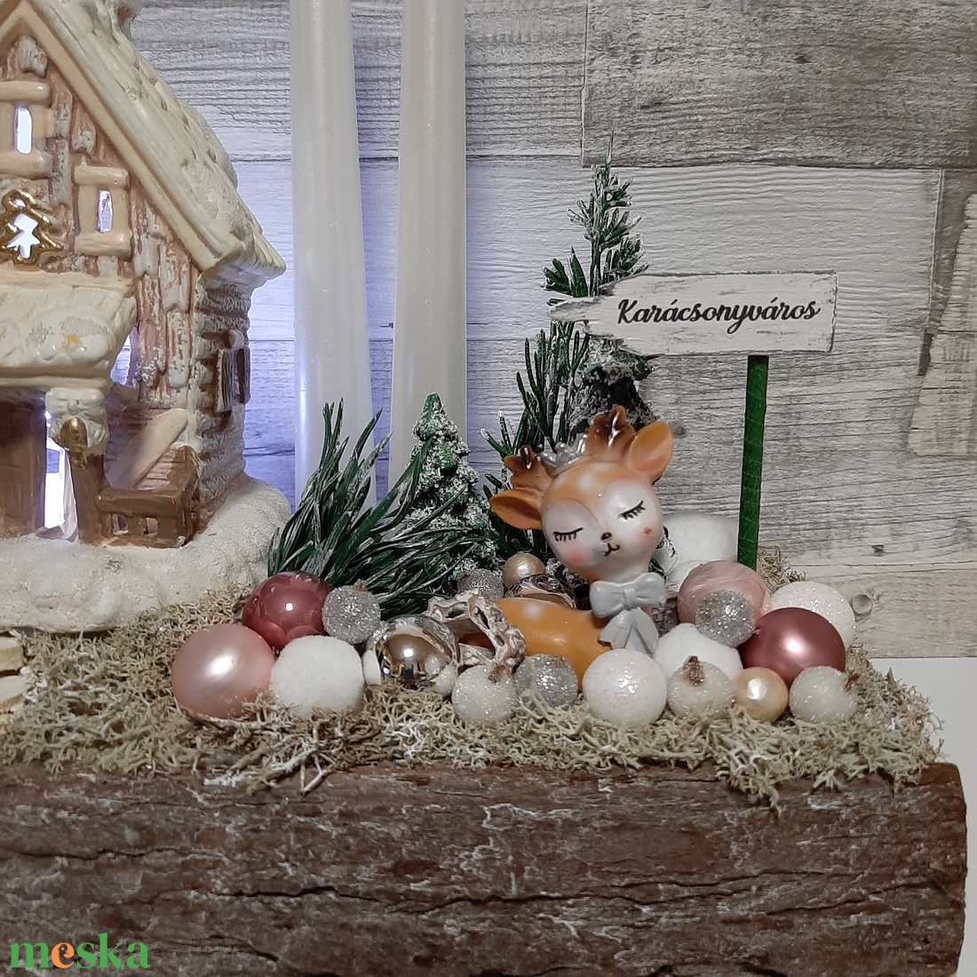 Házikós adventi asztaldísz - karácsony - adventi díszek - adventi asztaldísz - Meska.hu