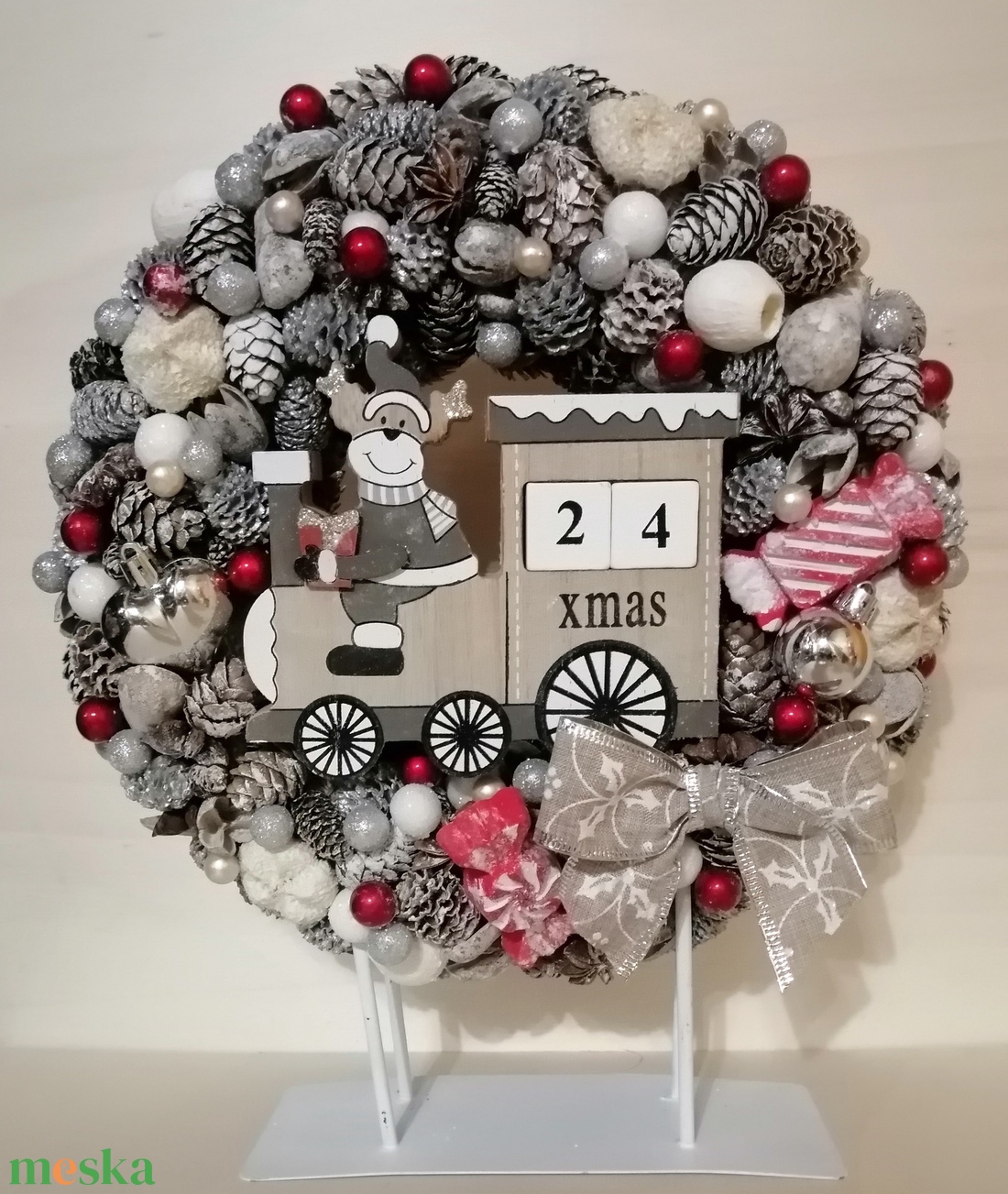 Karácsonyi ajtódísz öröknaptárral  visszaszámlálás karácsonyig - karácsony - adventi díszek - adventi naptár - Meska.hu