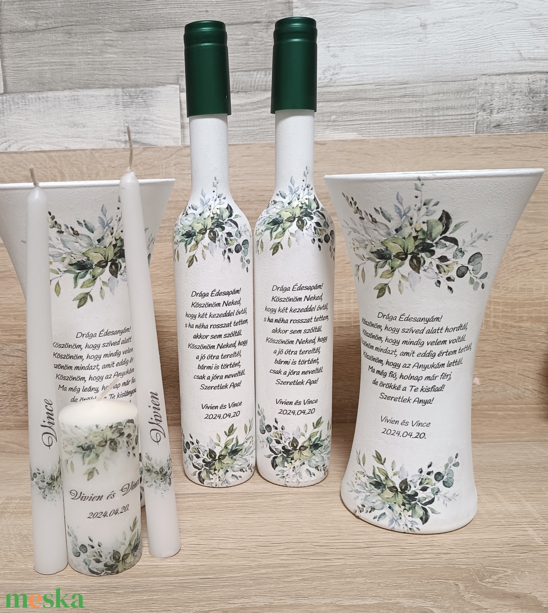 Személyre szabott Díszváza és díszüveg  különleges ajándék minden alkalomra - esküvő - emlék & ajándék - szülőköszöntő ajándék - Meska.hu