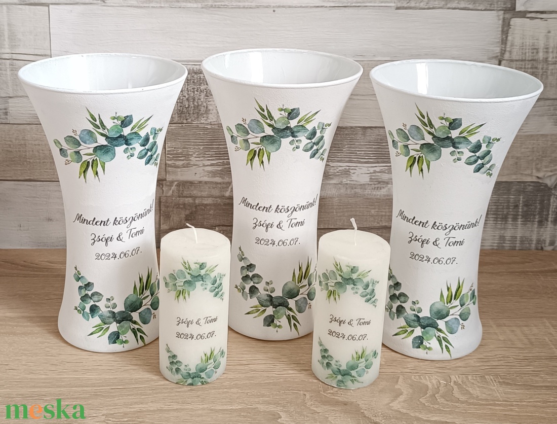 Személyre szabott Díszváza és díszüveg  különleges ajándék minden alkalomra - esküvő - emlék & ajándék - szülőköszöntő ajándék - Meska.hu