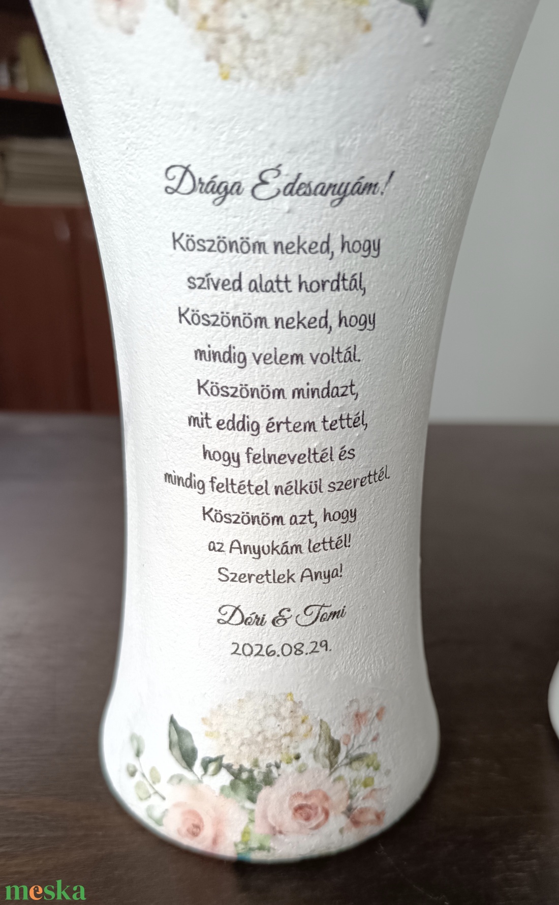 Szülő köszöntő díszvazak édesanyáknak - esküvő - emlék & ajándék - szülőköszöntő ajándék - Meska.hu