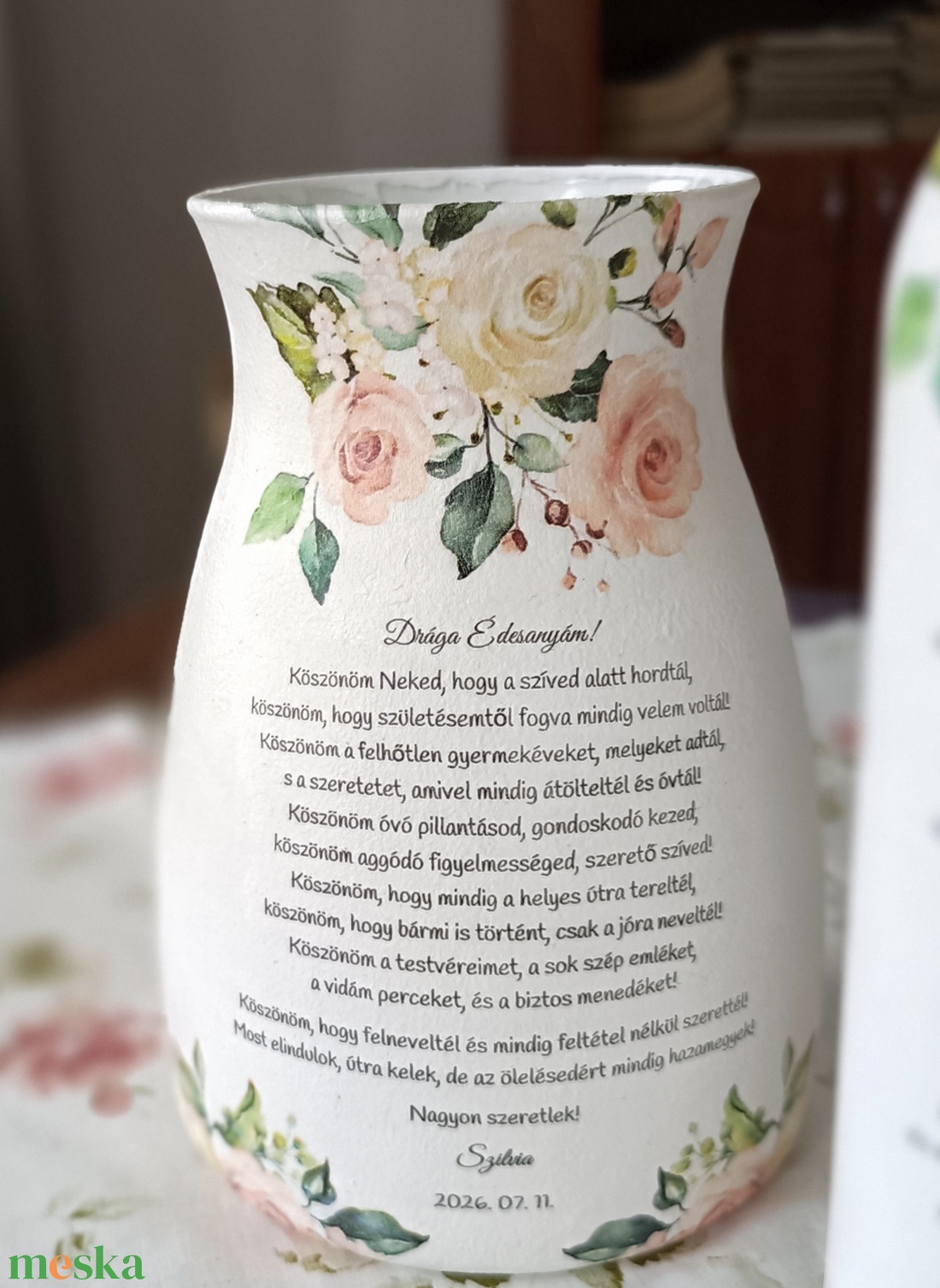 Szülő köszöntő vazák edesanyaknak - esküvő - emlék & ajándék - szülőköszöntő ajándék - Meska.hu