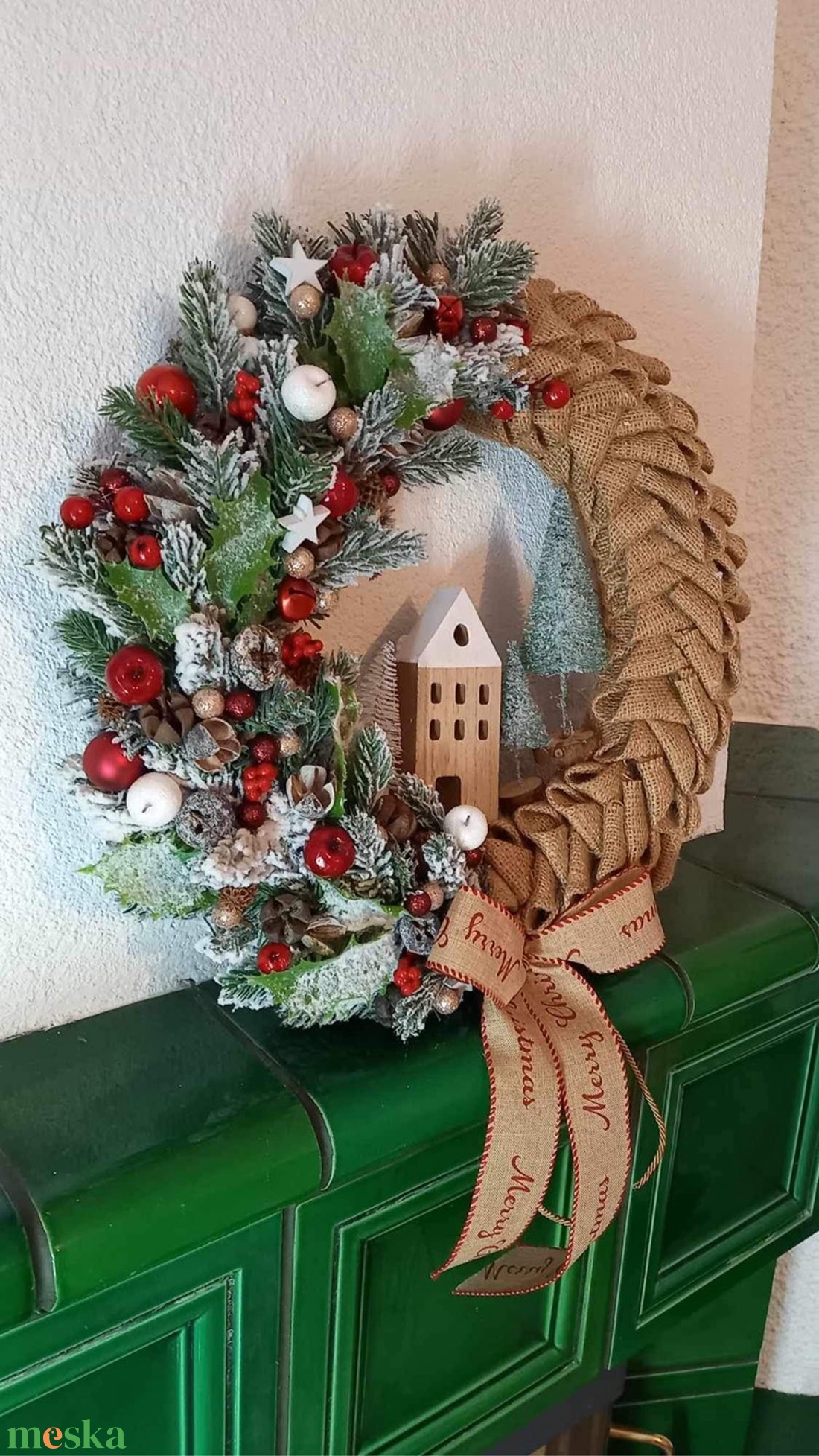 Nagy méretű Karácsonyi ajtódísz - karácsony - adventi díszek - adventi ajtódísz - Meska.hu