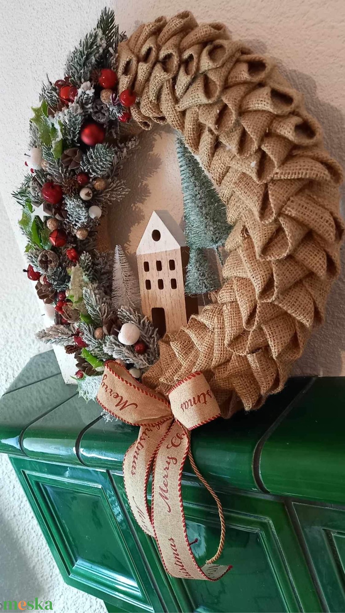 Nagy méretű Karácsonyi ajtódísz - karácsony - adventi díszek - adventi ajtódísz - Meska.hu