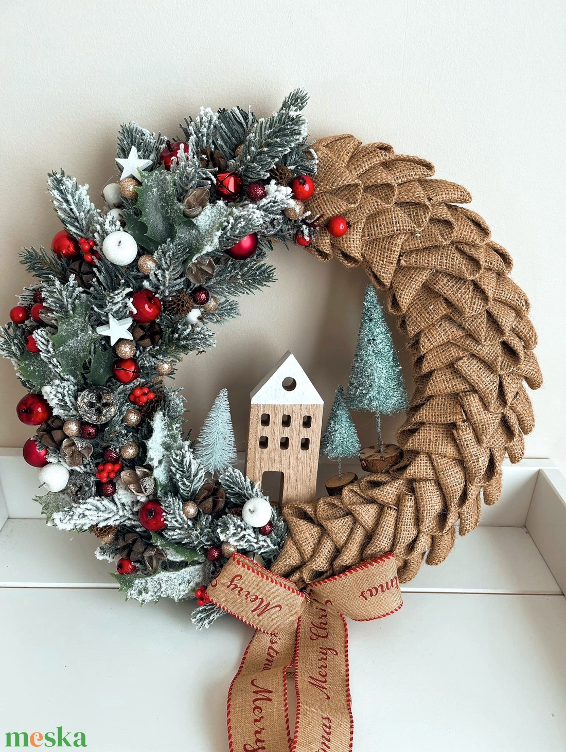 Nagy méretű Karácsonyi ajtódísz - karácsony - adventi díszek - adventi ajtódísz - Meska.hu