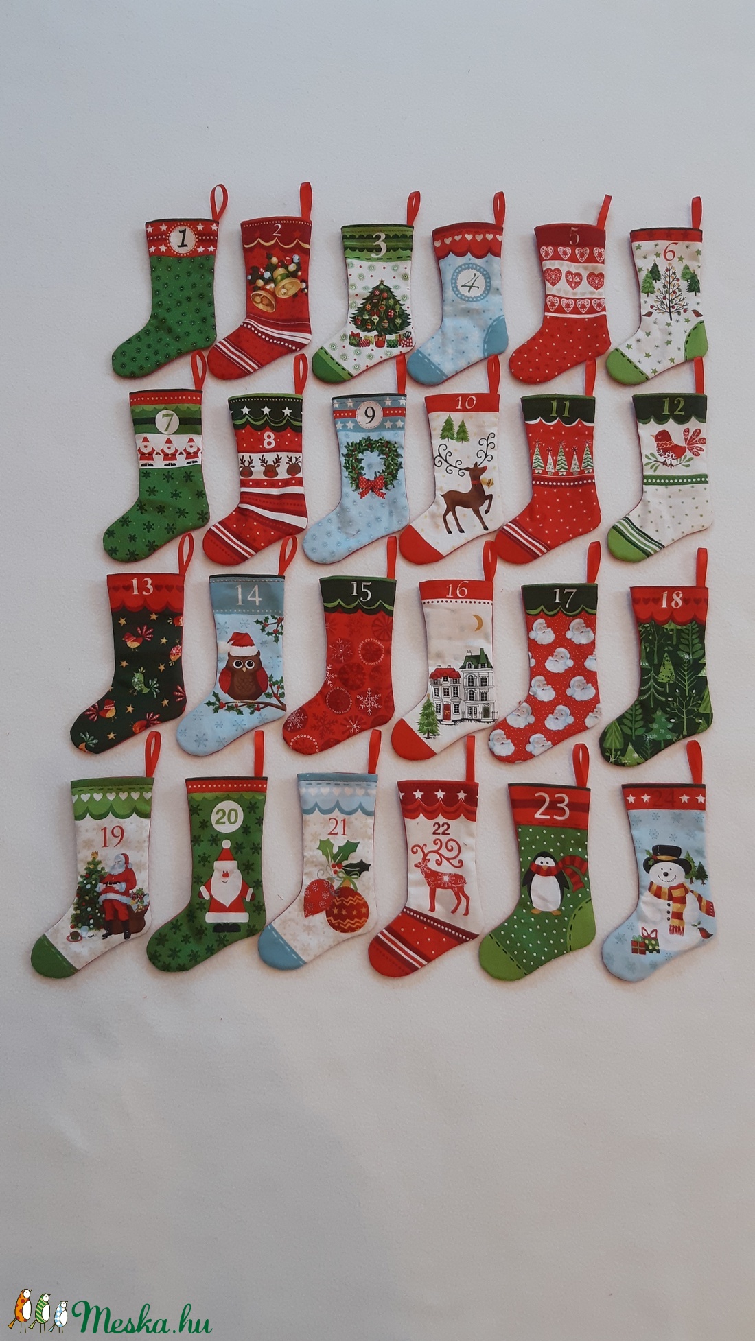 Adventi kalendárium kis csizmák 24 db -  - Meska.hu