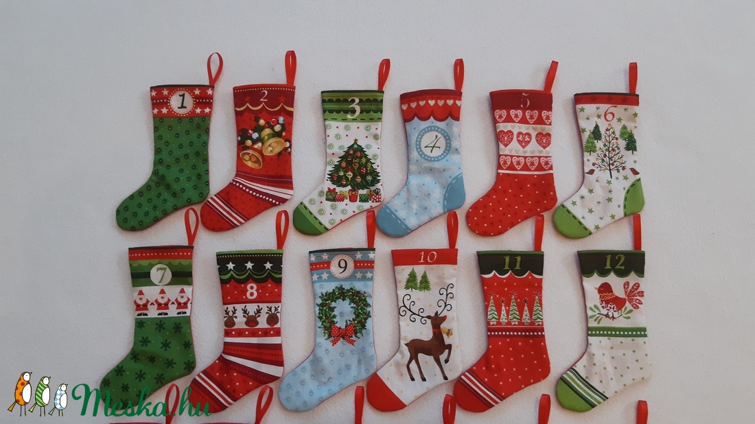Adventi kalendárium kis csizmák 24 db -  - Meska.hu