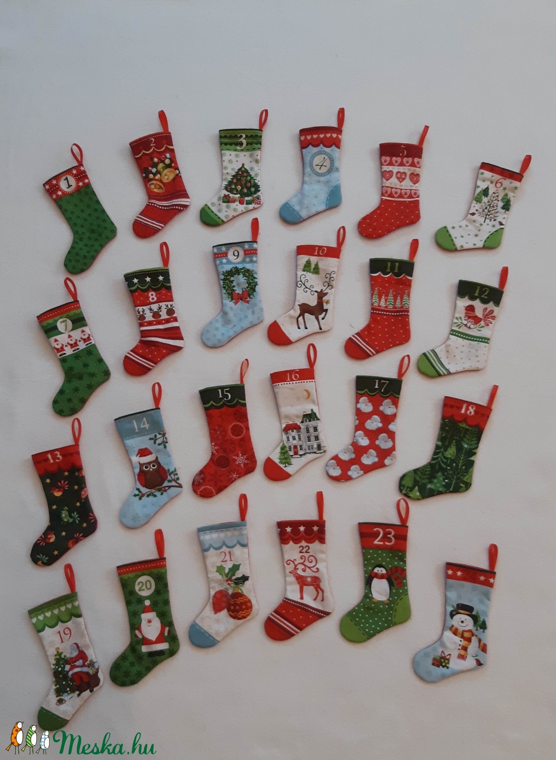 Adventi kalendárium kis csizmák 24 db -  - Meska.hu