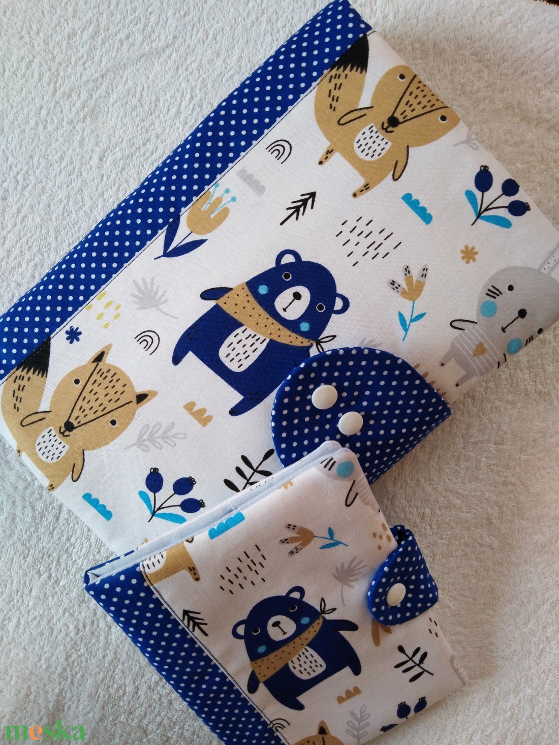 Pelenkázótáska, pelenkatáska és egészségügyi kiskönyv borító szett - baba - mama - pelenkázó, babafürdető kellékek - pelenkatáska - Meska.hu