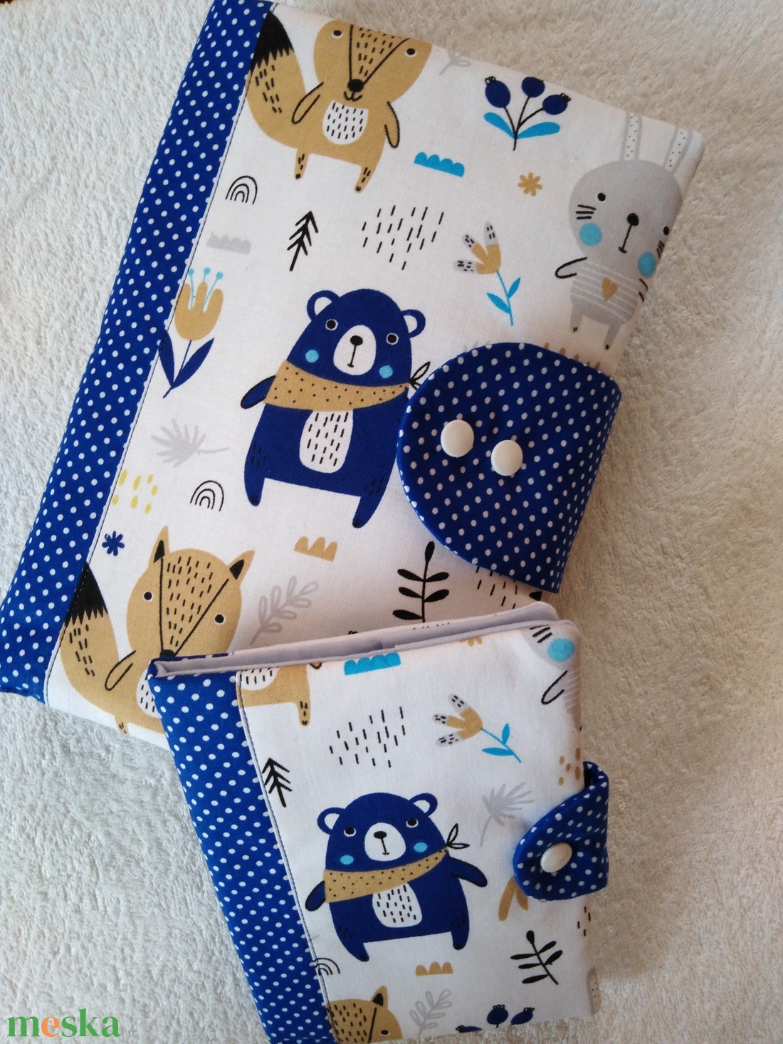 Pelenkázótáska, pelenkatáska és egészségügyi kiskönyv borító szett - baba - mama - pelenkázó, babafürdető kellékek - pelenkatáska - Meska.hu