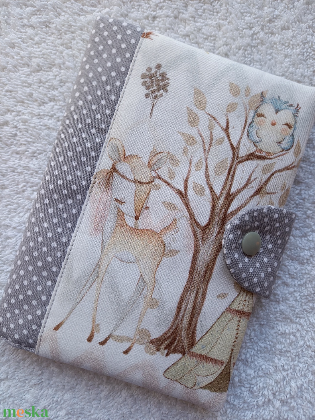 Egészségügy kiskönyv borító textilből - baba - mama - babaemlékek - egészségügyi kiskönyv borító - Meska.hu