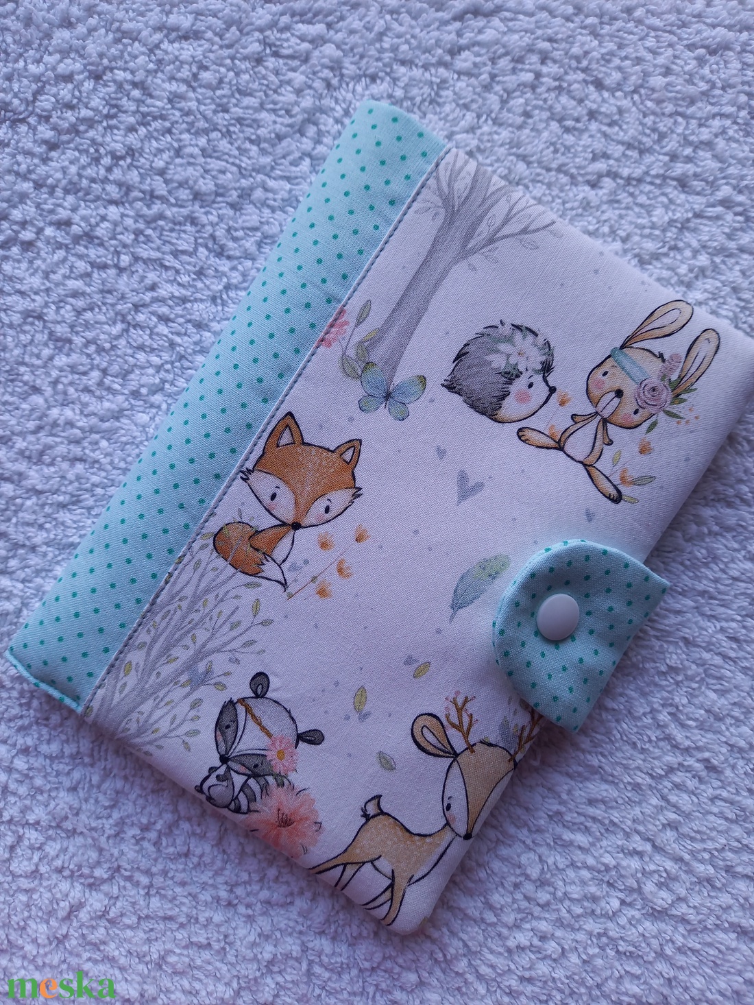 Egészségügyi könyvborító textilből - baba - mama - babaemlékek - egészségügyi kiskönyv borító - Meska.hu