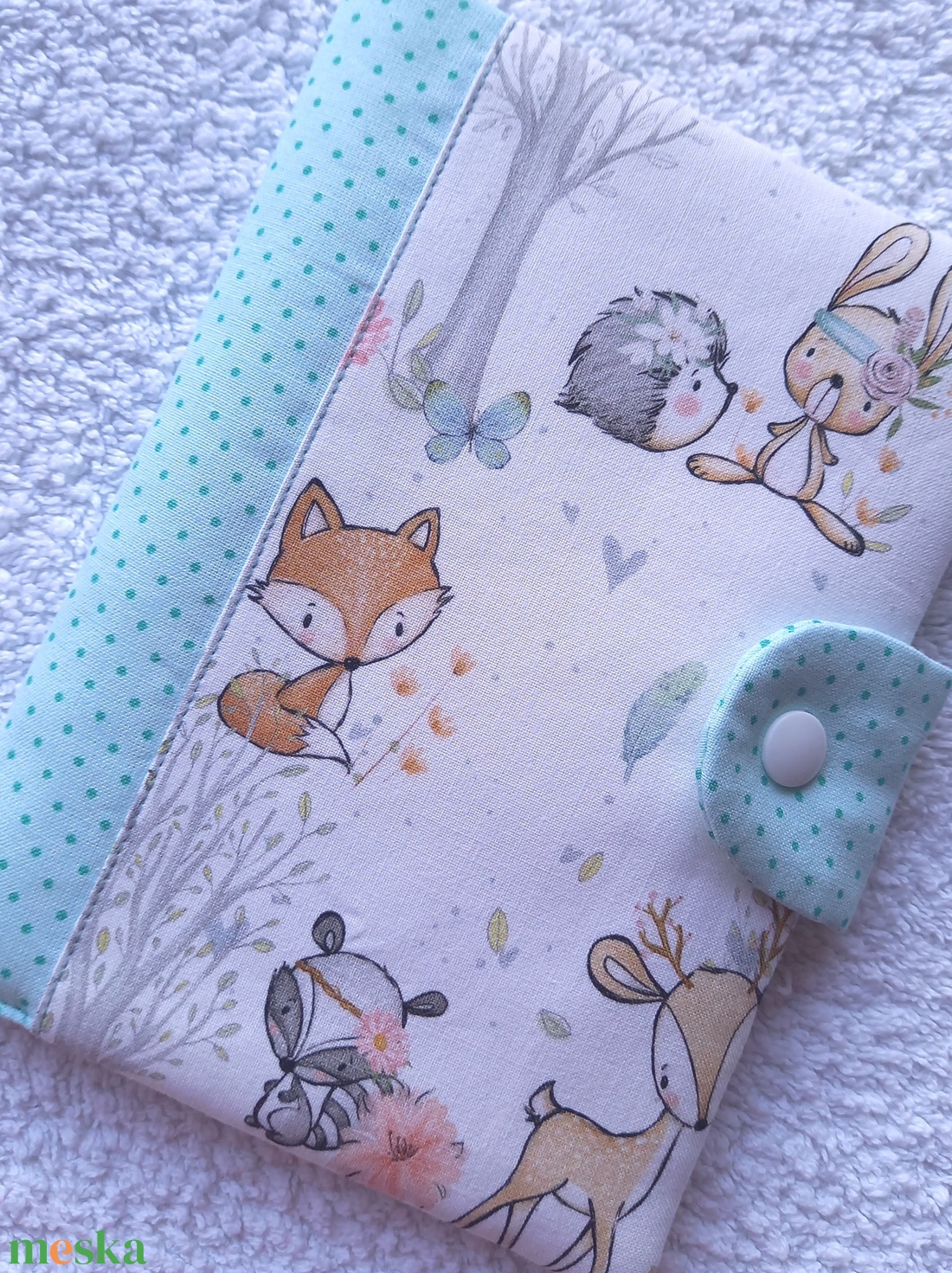 Egészségügyi könyvborító textilből - baba - mama - babaemlékek - egészségügyi kiskönyv borító - Meska.hu