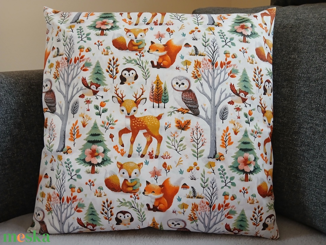 Erdő lakói párna (40 x 40 cm ) - baba - mama - babaszoba dekoráció - gyerek díszpárna - Meska.hu