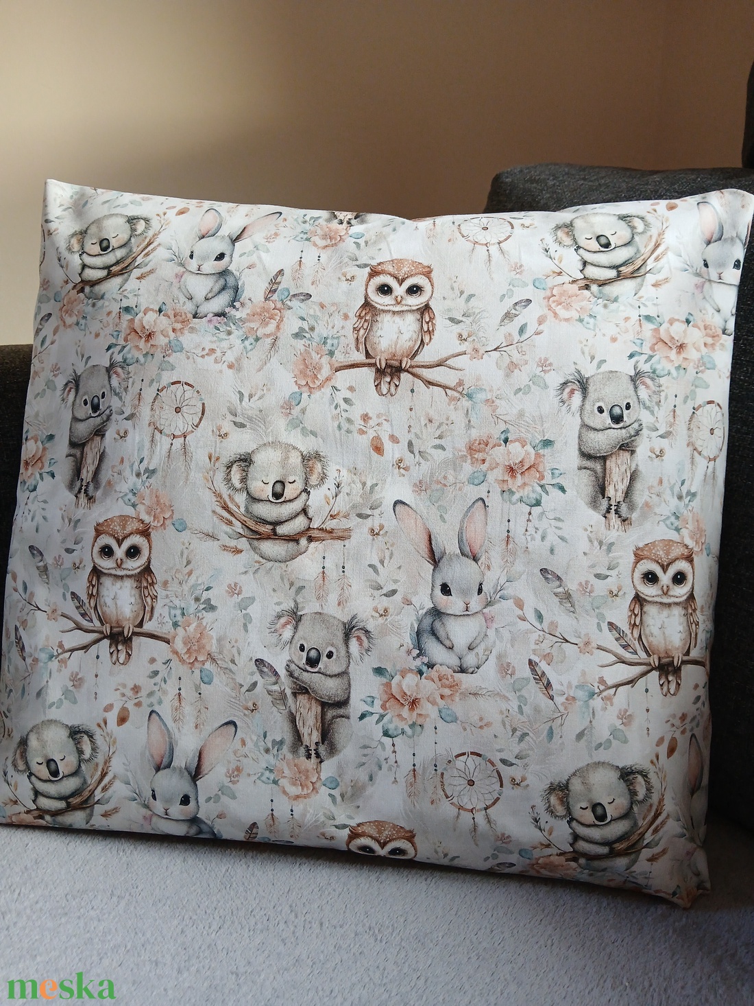 Koala macis párna (40 x 40 cm ) - baba - mama - babaszoba dekoráció - gyerek díszpárna - Meska.hu