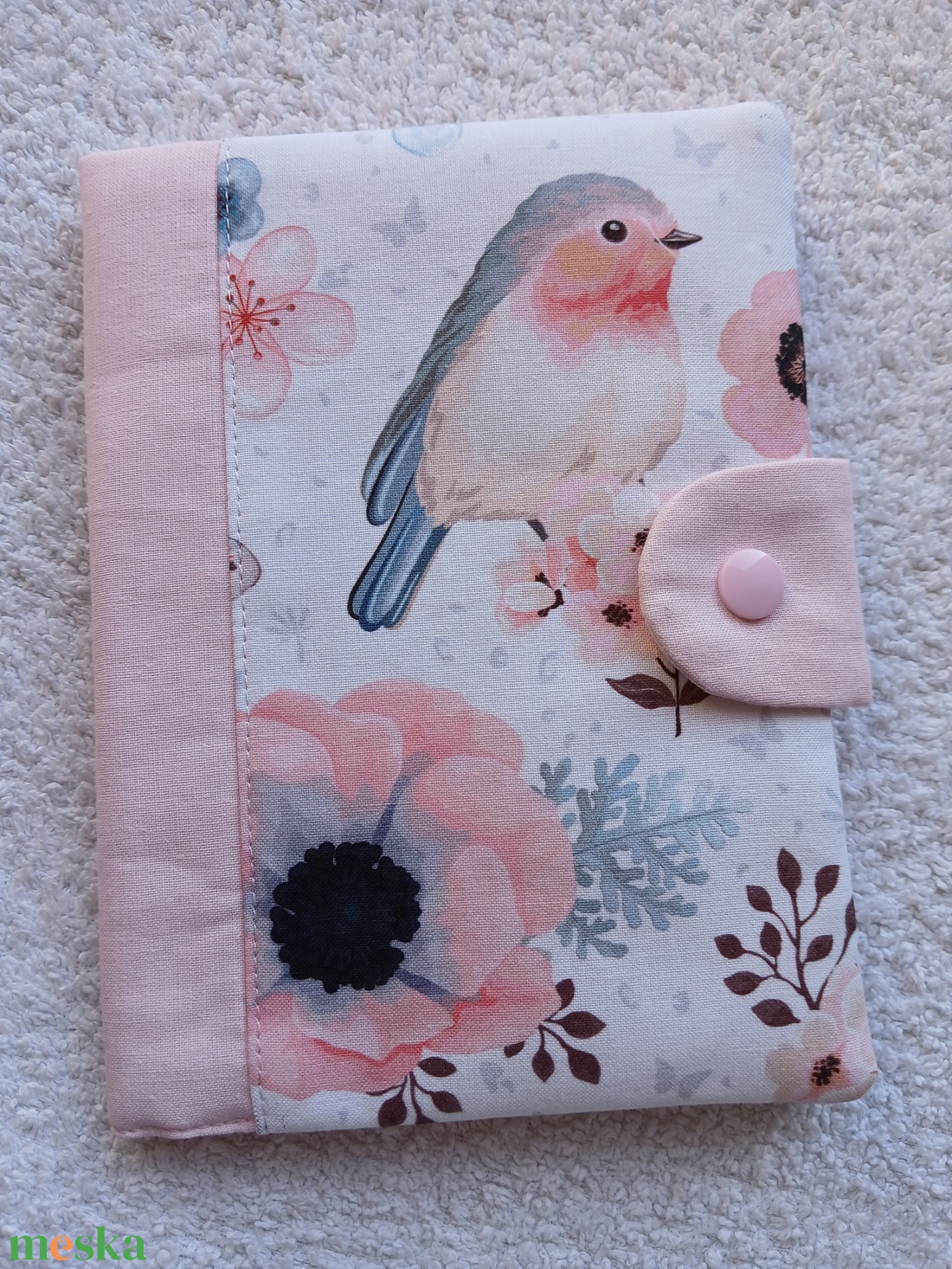 Új Design - Madárkám Várandós - Egészségügyi kiskönyv borító textilből - baba - mama - babaemlékek - egészségügyi kiskönyv borító - Meska.hu
