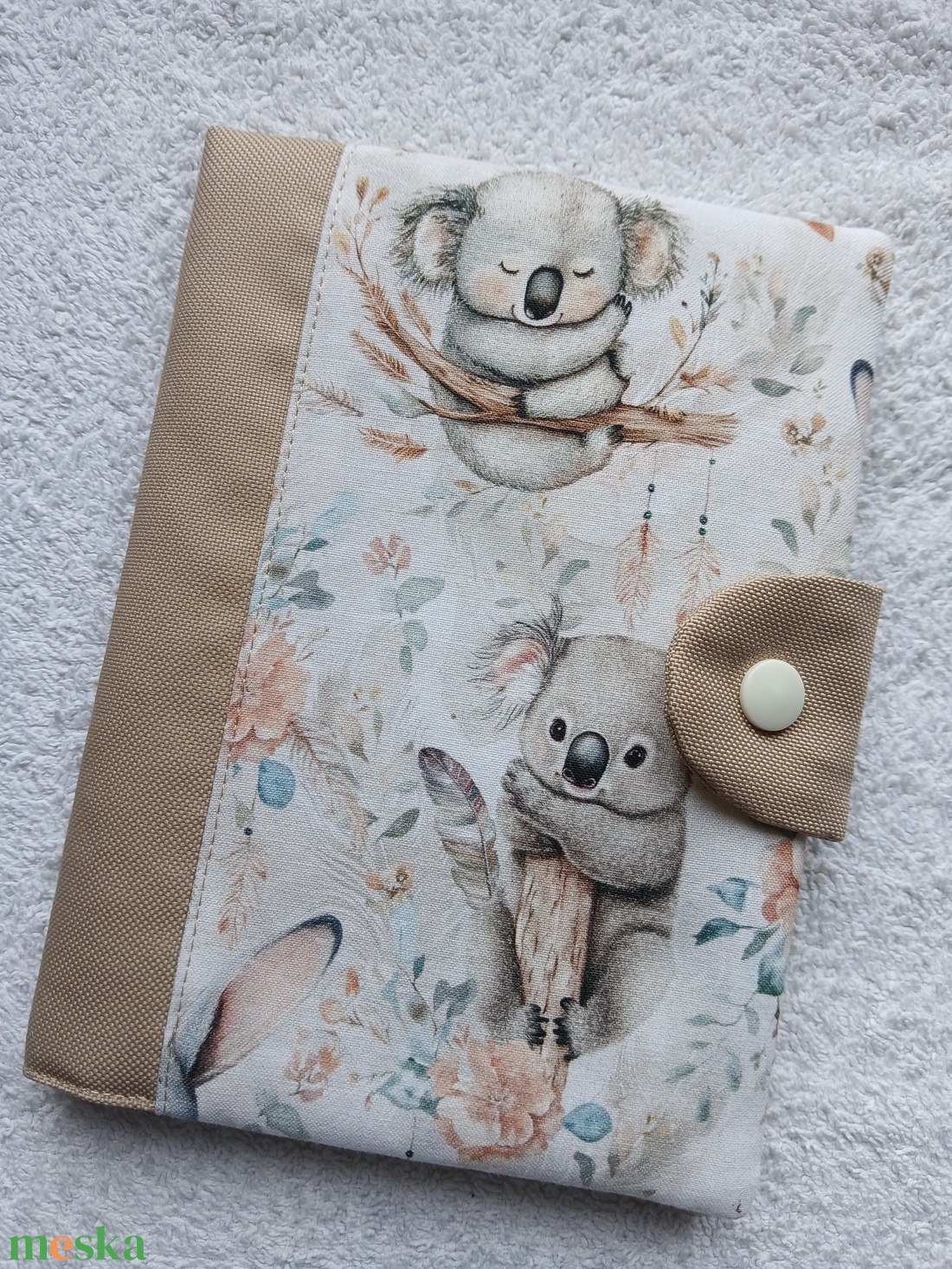 Új Design - Koala macis - Egészségügyi könyv borító textilből - baba - mama - babaemlékek - egészségügyi kiskönyv borító - Meska.hu