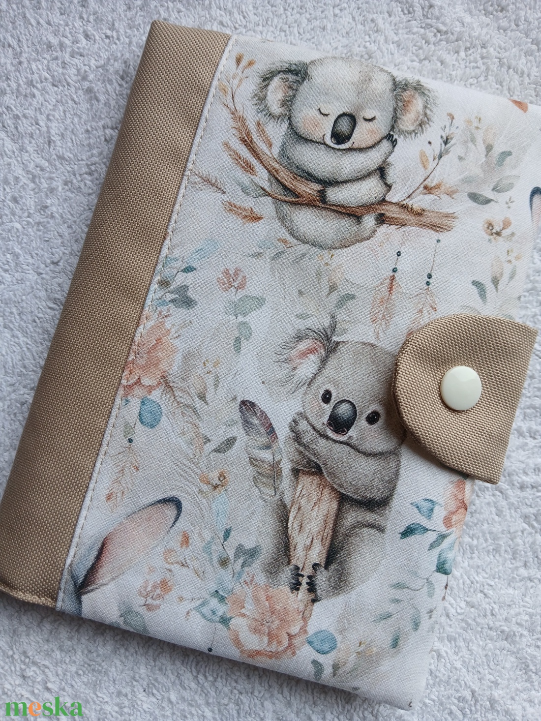 Új Design - Koala macis - Egészségügyi könyv borító textilből - baba - mama - babaemlékek - egészségügyi kiskönyv borító - Meska.hu