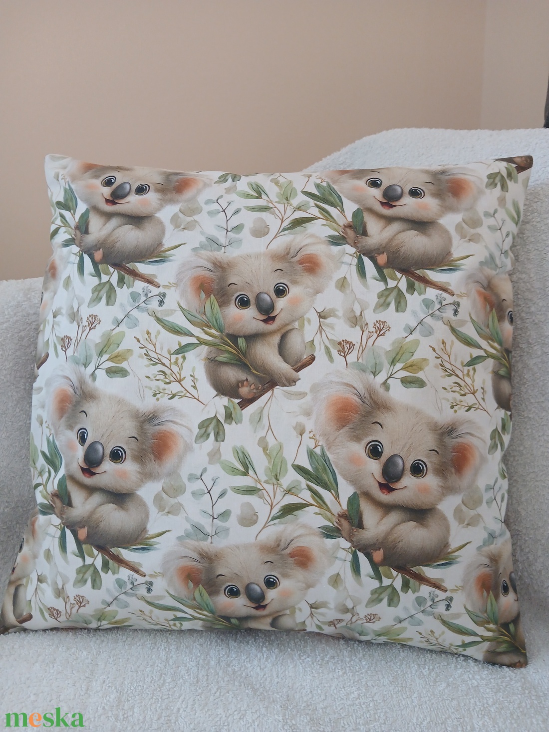 Koala macis  párna  (40 x 40 cm ) - baba - mama - babaszoba dekoráció - gyerek díszpárna - Meska.hu