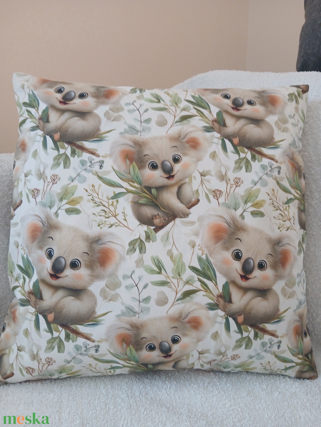Koala macis  párna  (40 x 40 cm ) - baba - mama - babaszoba dekoráció - gyerek díszpárna - Meska.hu