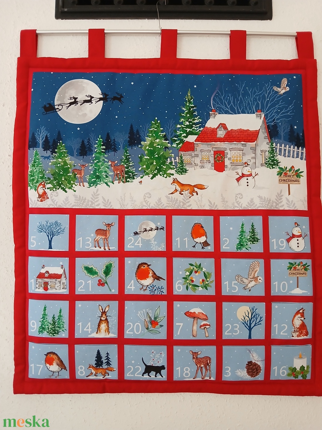  Adventi naptár, kalendárium, lakás dekoráció , Karácsony este - karácsony - adventi díszek - adventi naptár - Meska.hu